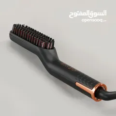  10 مشط اللحيه الحراري فرشاه شعر الراس و اللحية فرشاة مشك حراري تمليس لحية مع زيت مقوي الشعر