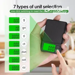  1 ميزان غرامات للمجوهرات والعملة  الدقيق 0.01 جرام × 500 جرام، ميزان مطبخ مع شاشة LCD