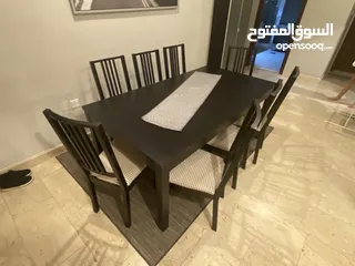  1 - Dining table IKEA 8 chairs طاوله طعام - ايكيا 8 كراسي