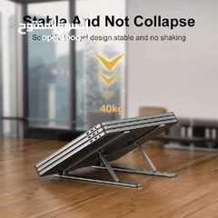  1 ستاند لابتوب Steel  ويمكن التحكم بمستوى الميلان يتحمل جميع الاجهزة مناسب للاجهزة اللوحية وللابتوب