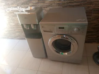 5 غساله الجي 7كيلو لون سيلفر توفير مي وكهرباء بحالة الوكالهه مع كلر شبه جددديد لون سلفرر