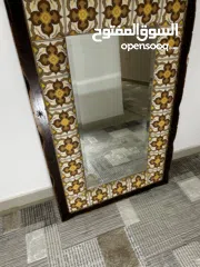  1 مرايا وعلاقة تطريز يدوي .. شغل يدوي متقن مع اطار خشب