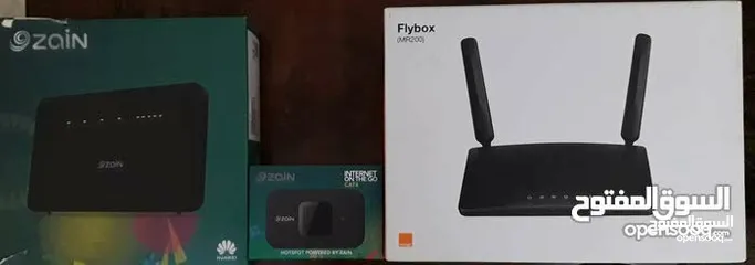  2 راوترين4Gاورانج فلاي بوكس+زين جداد بكراتينهم بكامل اغراضهم