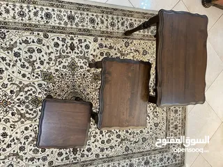  7 Set of 3 wood side tables طاولات جنب