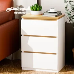  6 خزانة بيضاء جانبية  أنيقة بلمسة خشبية عصرية  الأناقة والبساطة في تصميم واحد!