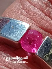 8 جوهرتين من خاتمين فضه 925 صياغه يدويه إحترافيه متوجين بأحجار الياقوت الطبيعي الغير معالج إطلاقا