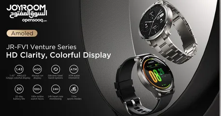  1 Venture Series Smart watch JR-FV1 JoyRoom افضل ساعة ذكية من Joy Room بل اضافة لكستك معدني