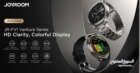  1 Venture Series Smart watch JR-FV1 JoyRoom افضل ساعة ذكية من Joy Room بل اضافة لكستك معدني