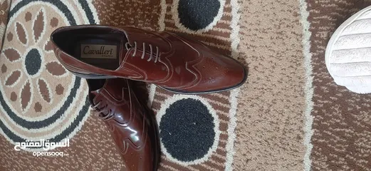  2 حذاء ايطالي جلد طبيعي صنع يدوي ماركة Cavalleri