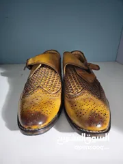  6 حذاء بني خشبي جديد