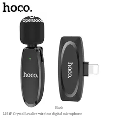  2 HOCO L15 iP Crystal lavalier wireless digital microphone مايك اصلي وايرلس  تايب سي / ابل