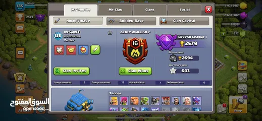  2 Clash of clan th12 full max for sale
