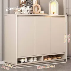  2 خزانة احذية خشبية بطابع  كلاسيكي ايطالي مع رفوف