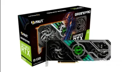  1 كرت شاشه مستعمل سنه ونص ثلث مراوح Rtx 3070 palit gamingpro (used) مسكر ومختوم عالفحص