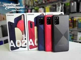  2 مستعمل ايام Samsung A02s رام 6 جيجا 32 أغراضة والكرتونه الأصلية متوفر توصيل