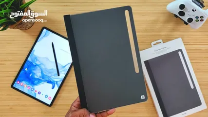  2 Samsung Tab S7 + S8 + S7 Fe Book Note Cover سامسونح تاب اس 7 بلس اس 8 بلس اس 7 اف ي كفر نوت بوك دفتر