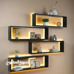  2 رفوف خشب شاشه ومطبخ وحمام وديكور حائط وستاند مكياج وجلاتين وكتب وصيدليه ومطبخ وغيره