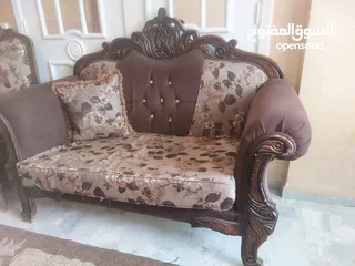  1 طقم كنب 9 مقاعد حفر زان شبه جديد للبيع