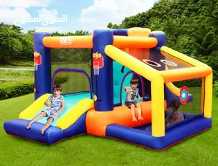  1 نطاطة وسحسيلة هوائية مع ماتور مقاس 4.40 متر في 2.85 متر في ارتفاع 1.75 متر