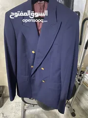  5 GUCCI Size 50 Uniform Navy Blue Double Breasted Blazer Gold Buttons Men’s Wool