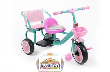  3 عرض خاص على الدراجة المقعدين الثلاثية للاطفال مع كراسي اسفنجية مريحة وعدة اكسسوارات بسعر مميز