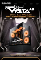  9 كيس جيمنغ  من جيماكس مضيئ رجب تصميم زجاجي رهيب RGB GAMEMAX Vista AB Case Gaming