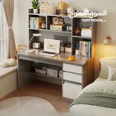  1 مكتب دارسي أنيق وعملي تصميم ذكي  ليوفر مساحة كبيرة مناسب المدارس والجامعات اللابتوب والكمبيوتر .