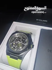  2 D1 Milano Men’s Skeleton Automatic Watch - Luxury Italian Timepiece with Stainless Steel Case.