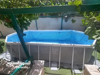 4 المسبح العملاق بطول 610سم من شركة INTEX PRISM FRAME الأمريكية الاعلى جودة والاولى في العالم في صناعة