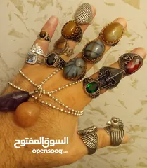  10 خواتم فضه مطعمه بالحجر الكريم