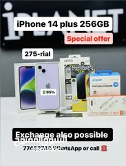  1 iPhone 14 plus 256GB special offer battery 95% with box amazing condition fully clear coat