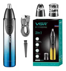  12 ماكينة حلاقه للانف و الوجه و الاذن اثنان في واحد شحن VGR V-619 ضد الماء