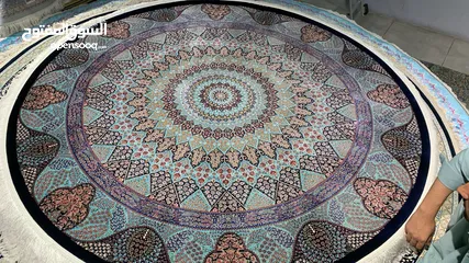  10 iranian silk carpet round 2*2