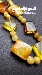  4 آساور وعقود حجر كهرمان أصلي   Original Amber Baltic