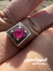  16 جوهرتين من خاتمين فضه 925 صياغه يدويه إحترافيه متوجين بأحجار الياقوت الطبيعي الغير معالج إطلاقا