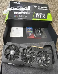  2 كرت شاشة من شركة اسوس عالية الجودة rtx 3080  من اقوى النسخ من كروت نفيديا  نسخة عالية القوة و الجودة