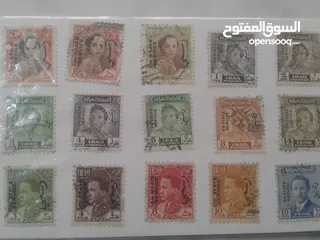  2 مجموعة طوابع عراقية ملكية قديمة   سعر المجموعة 5 دنانير
