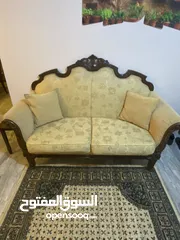  5 طقم كنب زان 7 مقاعد + طاول وسط زان