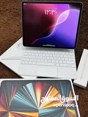  25 Ipad pro (12.9inche) M1+ keyboard+قلك الاصلي  اقراء الاعلان كامل قبل الاتصال