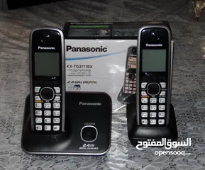  1 تلفون لاسلكي PANASONIC أرضي وحدتين ( انتركم )