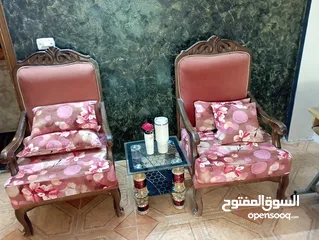  6 طقم جلوس 9 مقاعد متحرك مراكي وقعدة خشب زان وظغط إسفنج عالي