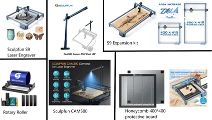  1 Sculpfun s9 laser engraver with super kit