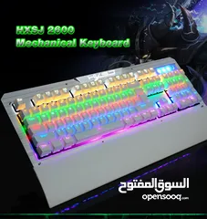  1 كيبورد جيمنج سلكي ميكانيكي ملون 2600 RGB MECHANICAL GAMING KEYBOARD BLUE SWITCH