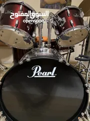  4 Drums PEARL بحالة الوكالة مع نحاسات Zildjian