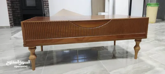  3 طاولة صالون خشب طبيعي