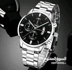  4 ساعه رجاليه فولاذيه المقاومه لي الصدا ووتش الفاخر جميله الساعه أنا شخصينه مستخدمه والله افضل الساعات