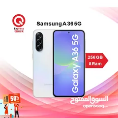  1 SAMSUNG A36 5G ( 256GB ) / 8 RAM NEW /// سامسونج اي 36 ذاكره 256 جيجا الرام 8 الجديد كلياً