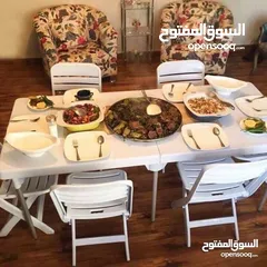 2 طاولة طوي بلاستيك خارجية للرحل والأعياد ميلاد