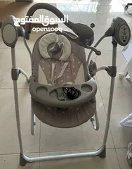  1 كرسي هزاز مع ريموت ويتحول إلى هزاز يدوي 3في 1/‏Baby swing and bouncer نوعية فاخرة 3in 1