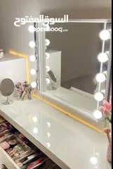  1 مرايه (منظره) جداريه ايكيا مع ستاند ليتات IKEA wall mirror+ wall lamp